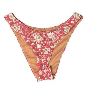 New! J.Crew Sz Small Curved Waist Cheeky Bikini Bottom Pink Tossed Floral BH553